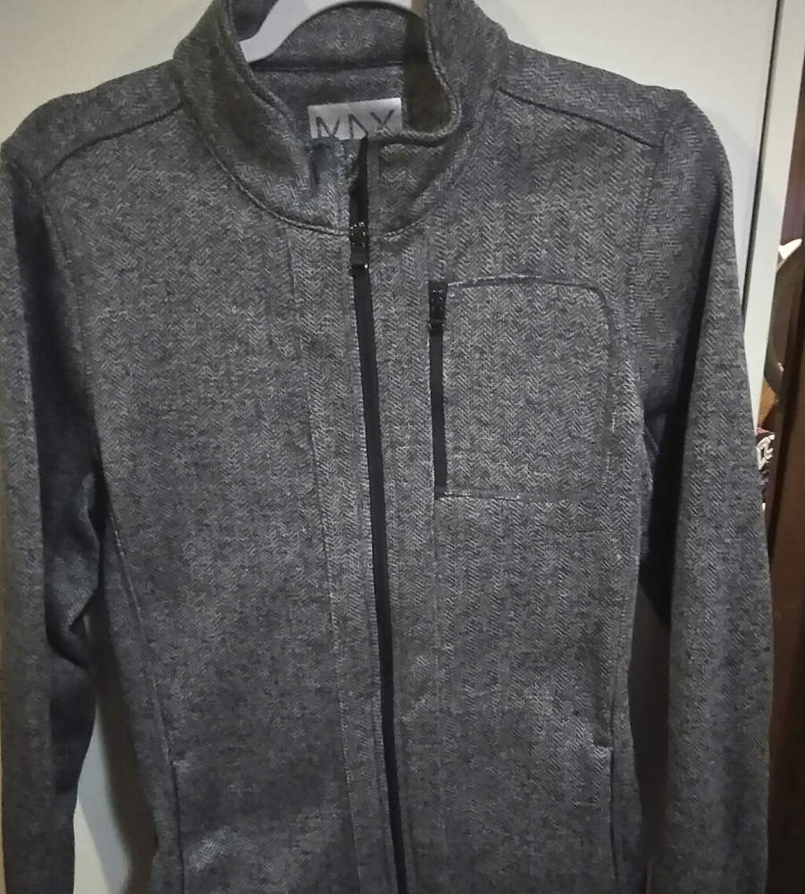 Andrew Marc-Marc New York navy herringbone jacket